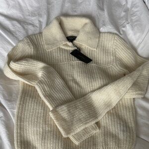 rag & bone Cream Collar Sweater